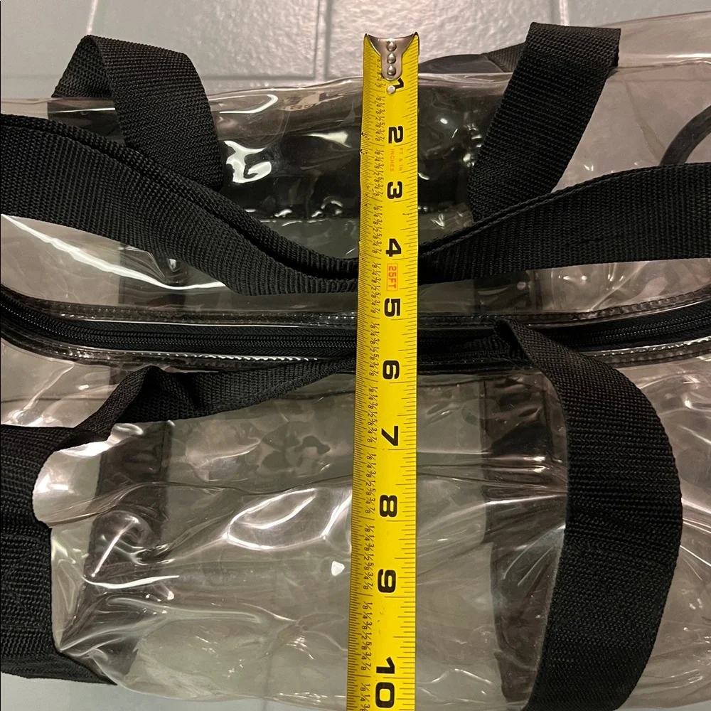 🔥SEE-THROUGH CLEAR & BLACK DUFFLE BAG WITH SHOULDER STRAP
